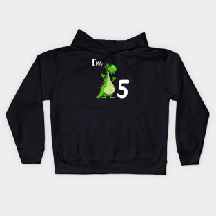 I'm 5 Dino kid's birthday party Kids Hoodie